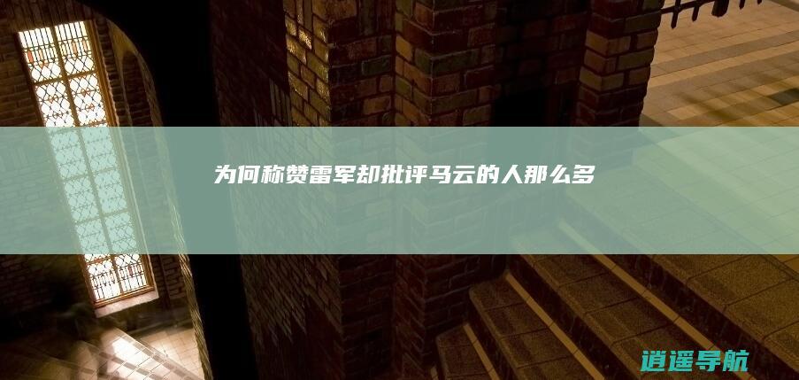 为何称赞雷军 却批评马云的人那么多