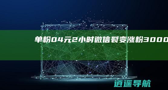 单粉0.4元 2小时微信裂变涨粉3000 人