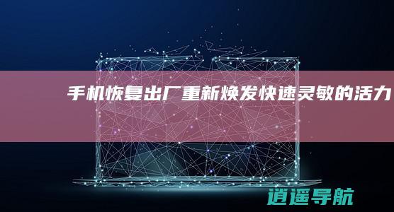 手机恢复出厂 重新焕发快速灵敏的活力